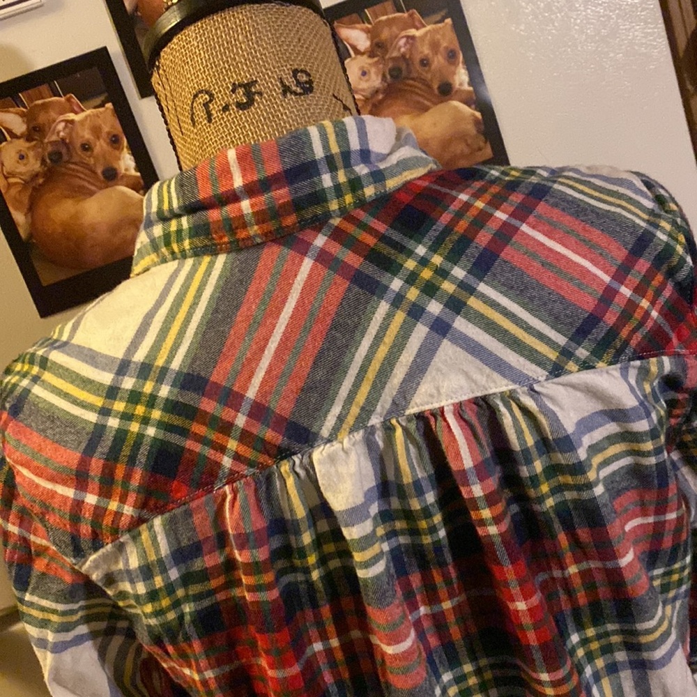 AERIE plaid flannel button down shirt size women’s extra small - Picture 9 of 10